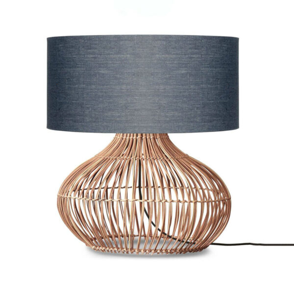 Rotan/linnen tafellamp antraciet L GOOD&MOJO Kalahari