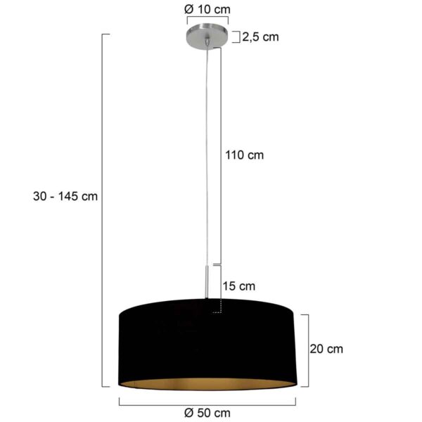 Moderne stoffen stalen hanglamp Steinhauer Sparkled light - Image 6