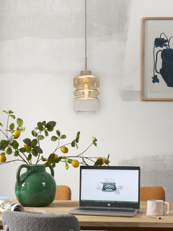 Metaal glas hanglamp klassiek naturel It's About RoMi Verona - Image 2
