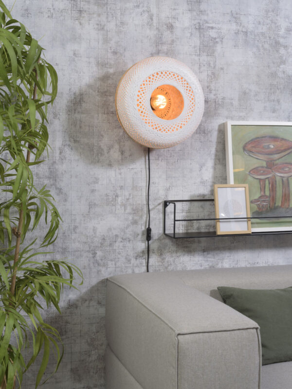 Witte wandlamp bohemian bamboe GOOD&MOJO Palawan - Image 2