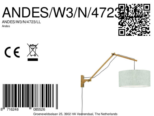 Witgrijze wandlamp dubbelgewricht breed GOOD&MOJO Andes - Image 7