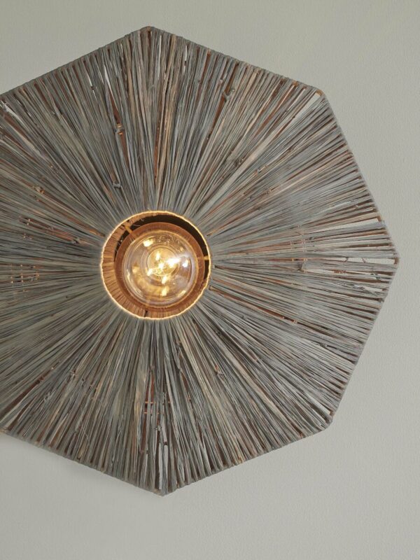 Grijze raffia plafondlamp achthoek GOOD&MOJO Panama - Image 2
