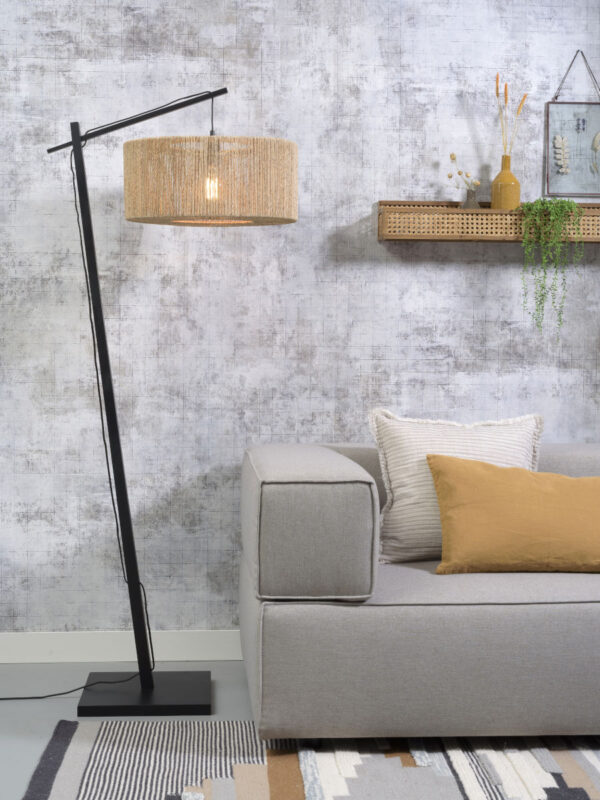 Bamboe rieten vloerlamp zwart naturel bohemian GOOD&MOJO Iguazu - Image 2