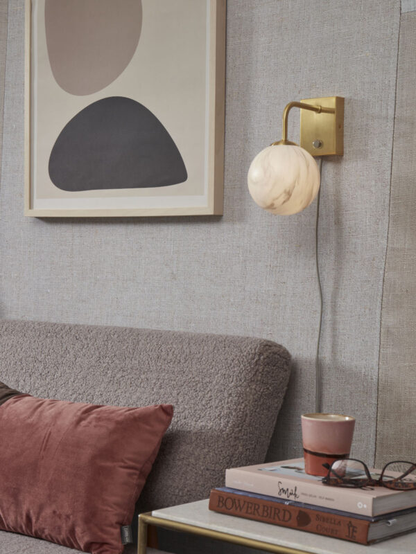 Goudkleurige wandlamp dessinbol gebogen It's About RoMi Carrara - Image 2