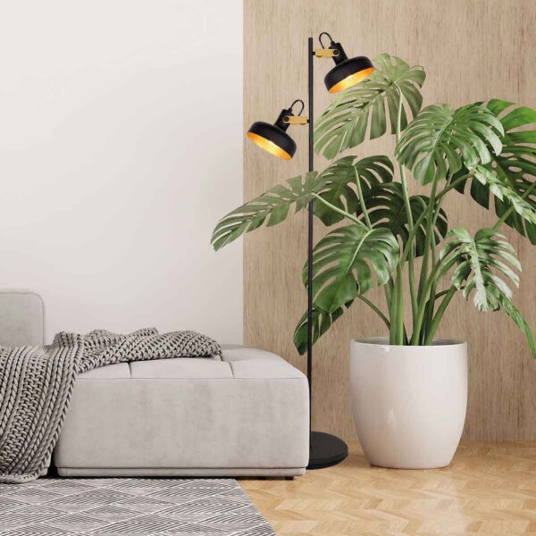 Trendy zwarte vloerlamp metaal Mexlite Prato - Image 3
