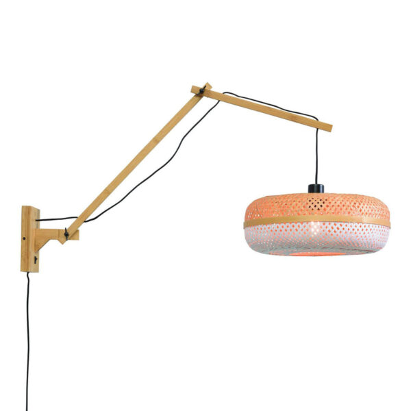Boheemse witte bamboe wandlamp GOOD&MOJO Palawan