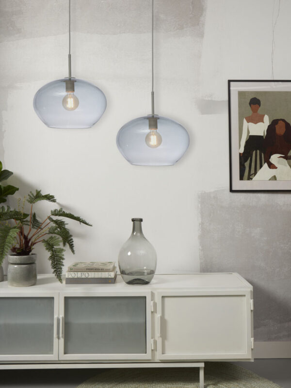 Grijze hanglamp modern glas metaal It's About RoMi Bologna - Image 8