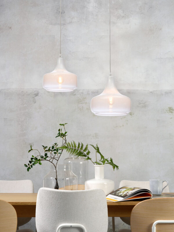 Metalen-glazen hanglamp wit Scandinavisch It's About RoMi Reykjavik - Image 9