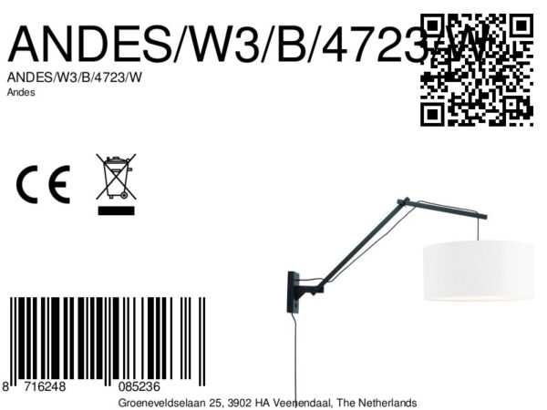 Witte wandlamp dubbelgewricht breed GOOD&MOJO Andes - Image 7
