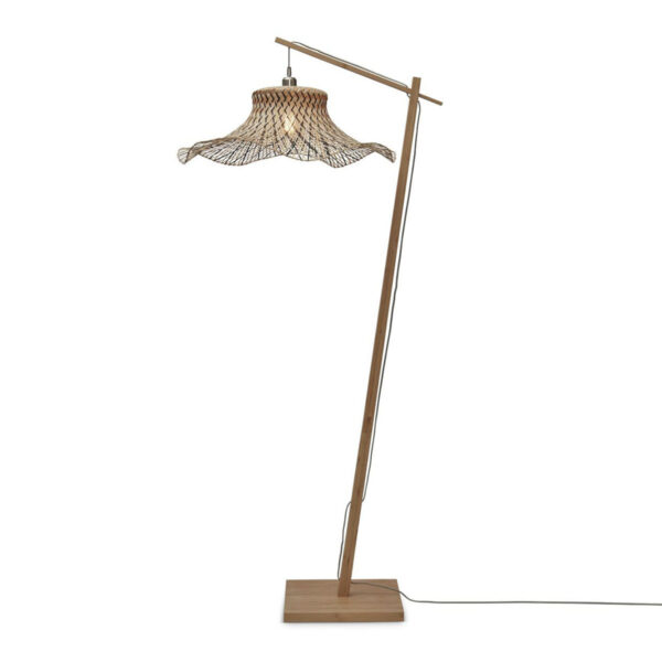 Naturel zwarte bamboe bohemian vloerlamp GOOD&MOJO Ibiza