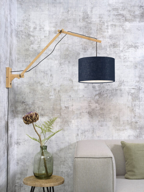 Blauwe wandlamp dubbelgewricht naturel GOOD&MOJO Andes - Image 5