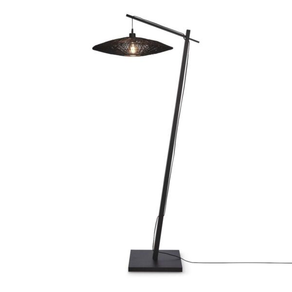 Bohemian zwarte bamboe rieten vloerlamp GOOD&MOJO Iguazu