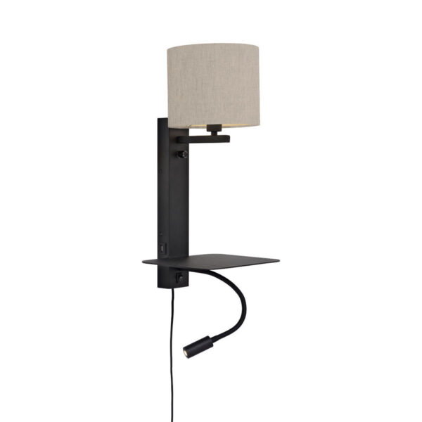 Moderne grijze metalen linnen wandlamp It's About RoMi Florence