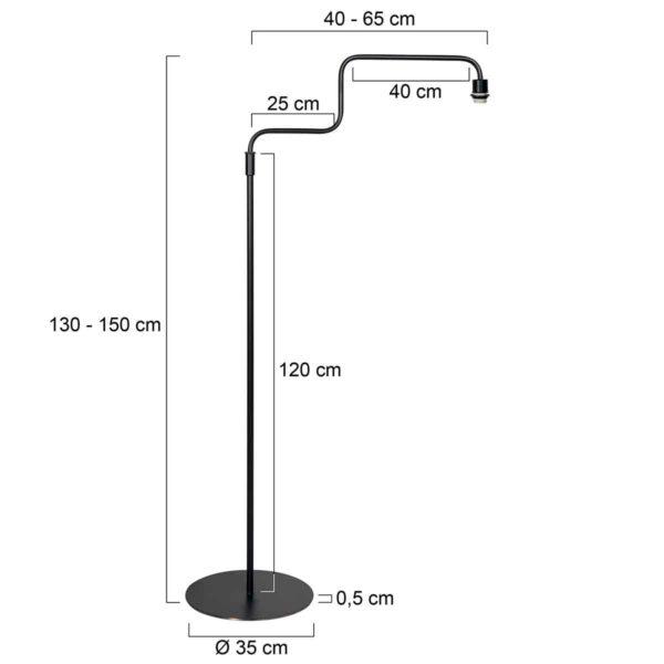 Trendy metalen zwarte vloerlamp Steinhauer Bloeba - Image 6