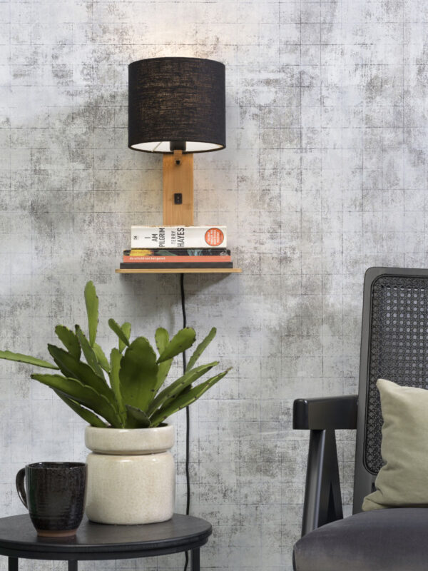 Zwarte plateau wandlamp naturel GOOD&MOJO Andes - Image 5