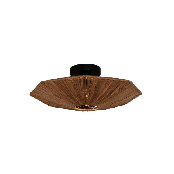 Achthoekige plafondlamp bruin raffia GOOD&MOJO Panama
