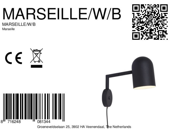 Retro bekervormige wandlamp zwart It's About RoMi Marseille - Image 9