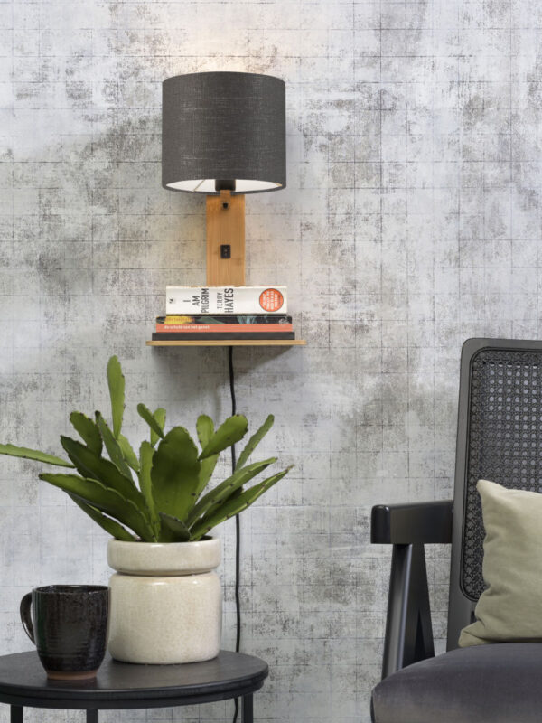 Donkergrijze plateau wandlamp naturel GOOD&MOJO Andes - Image 5