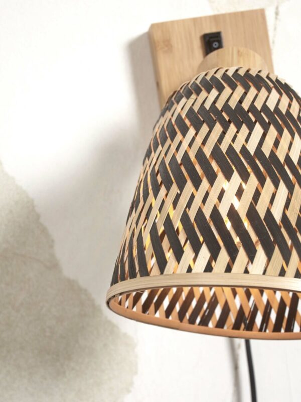 Bohemian bamboe zwart naturel wandlamp GOOD&MOJO Java - Image 9