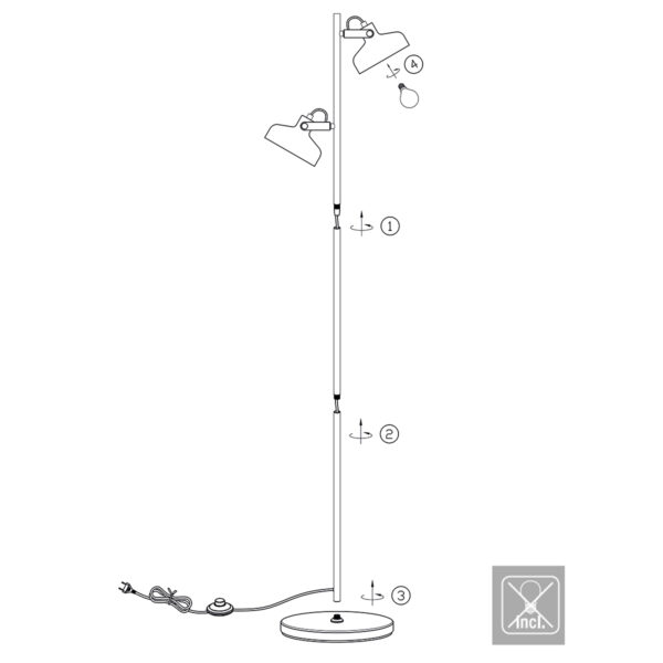 Trendy zwarte vloerlamp metaal Mexlite Prato - Image 8