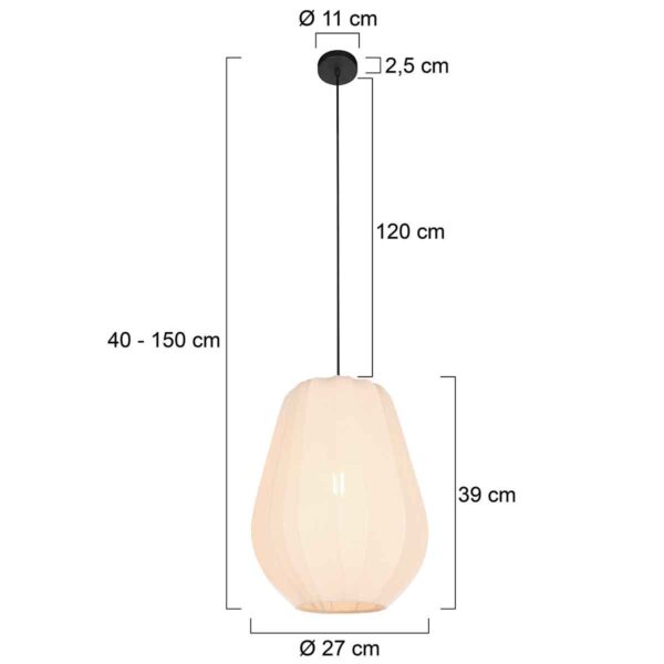 Cremekleurige hanglamp Japandi Anne Lighting Sable - Image 7
