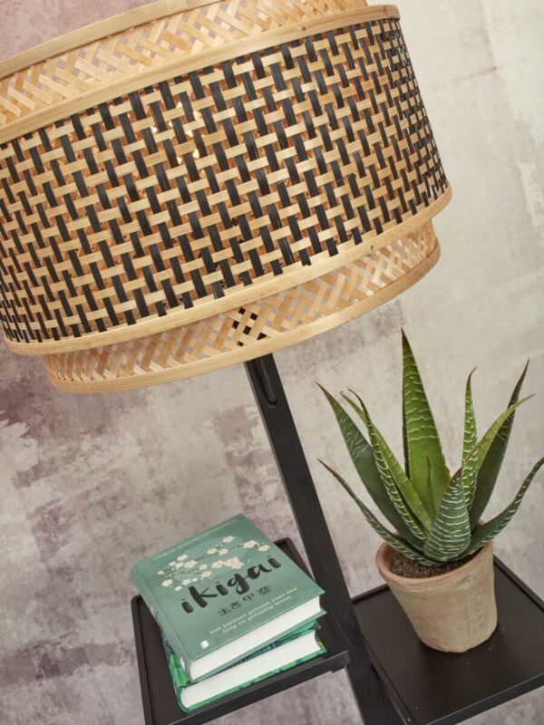 Vloerlamp naturel zwart bohemian bamboe GOOD&MOJO Bhutan - Image 3
