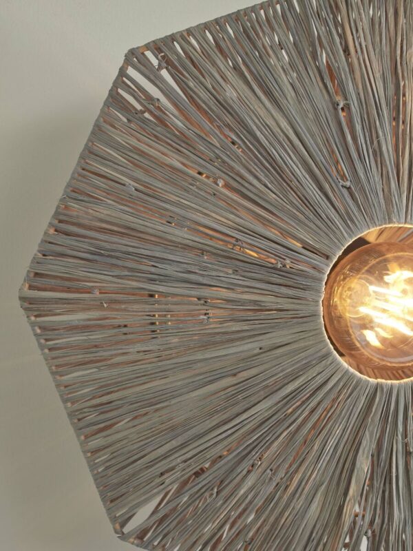 Grijze raffia plafondlamp achthoek GOOD&MOJO Panama - Image 5