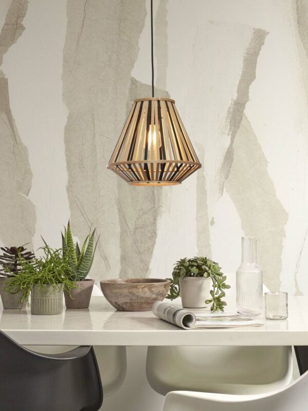 Lantaarn hanglamp zwart/naturel bamboe GOOD&MOJO Merapi - Image 2