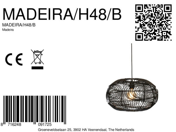 Geweven rotan hanglamp zwart GOOD&MOJO Madeira - Image 10