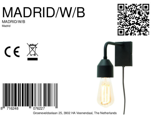 Veelvormige wandlamp zwart metaal It's About RoMi Madrid - Image 6