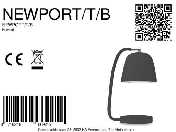 Zwarte retro metalen tafellamp It's About RoMi Newport - Image 5