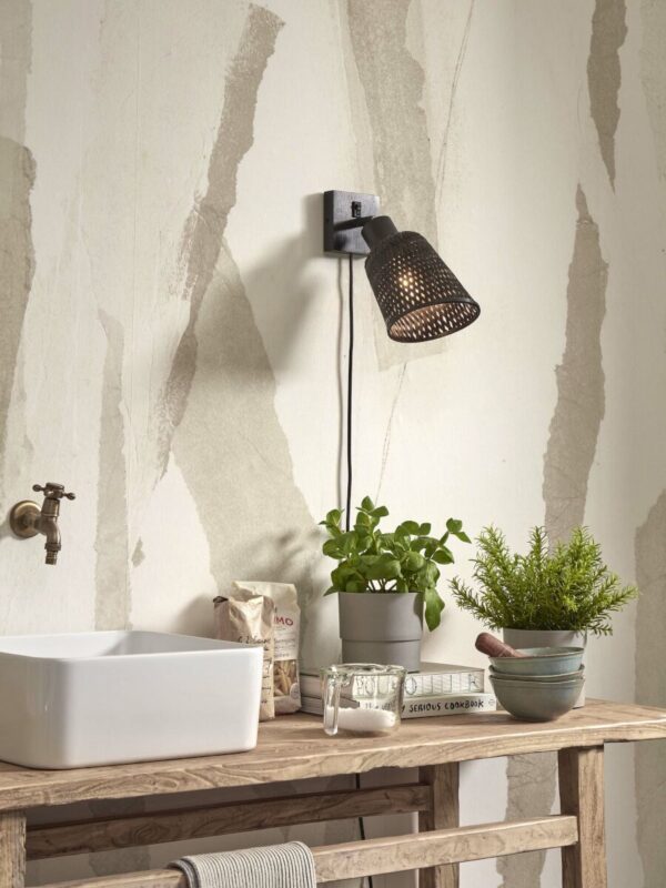 Zwarte wandlamp bohemien bamboe GOOD&MOJO Java - Image 10