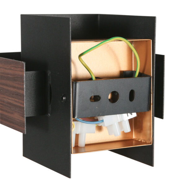 Rustieke zwart/houtkleurige wandlamp Steinhauer Muro - Image 9