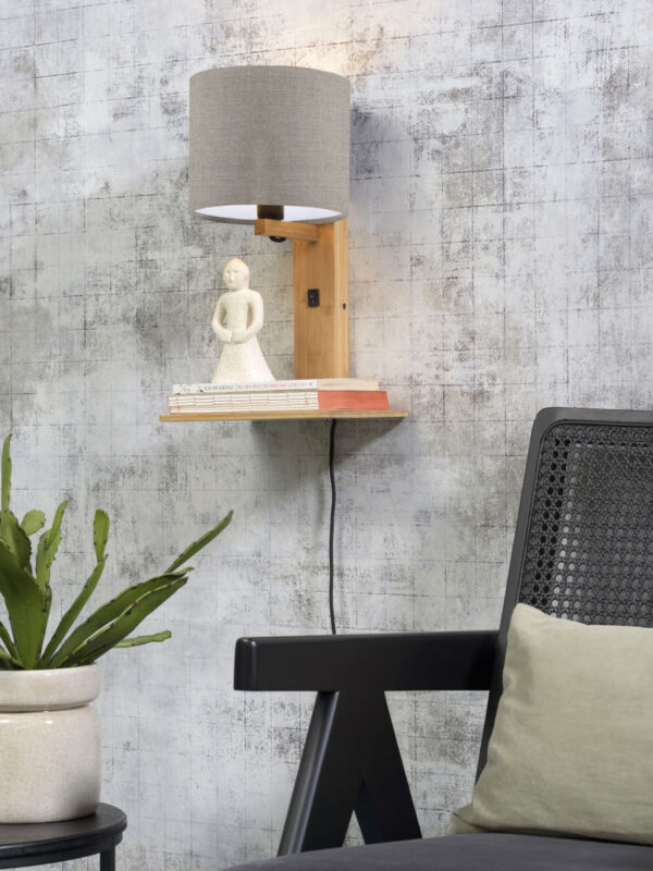 Loodgrijze plateau wandlamp naturel GOOD&MOJO Andes - Image 2