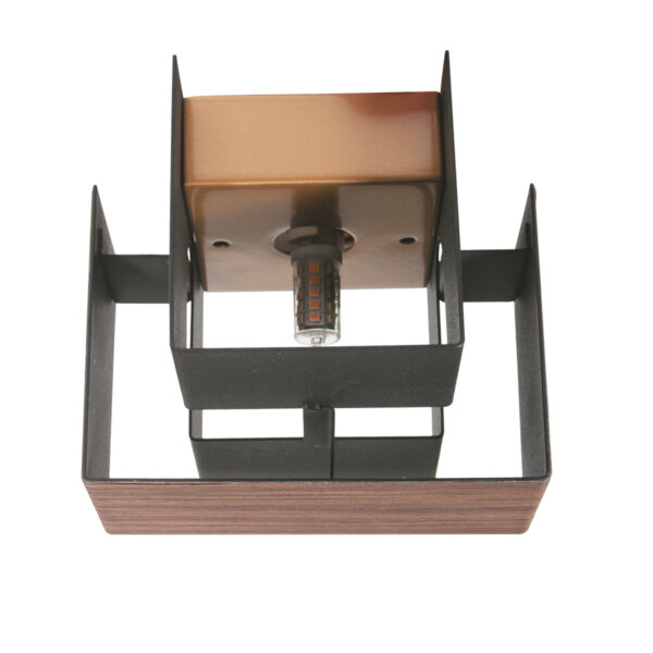 Rustieke zwart/houtkleurige wandlamp Steinhauer Muro - Image 8