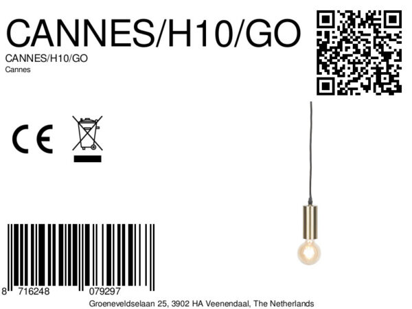 Goudkleurige open hanglamp klein It's About RoMi Cannes - Image 7