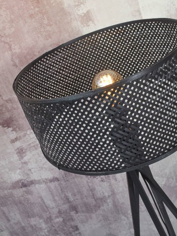 Zwarte bohemien vloerlamp bamboe GOOD&MOJO Java - Image 3