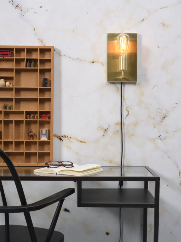 Rechthoekige minimalistische wandlamp goud It's About RoMi Madrid - Image 8