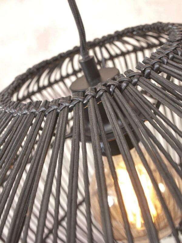 Zwarte rotan metalen hanglamp bohemien GOOD&MOJO Zanzibar - Image 4