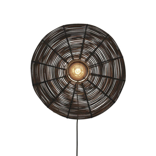 Bohemian zwart metalen-rotan wandlamp GOOD&MOJO Tanami