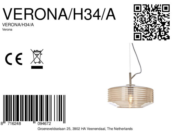 Naturel glazen hanglamp klassiek It's About RoMi Verona - Image 10