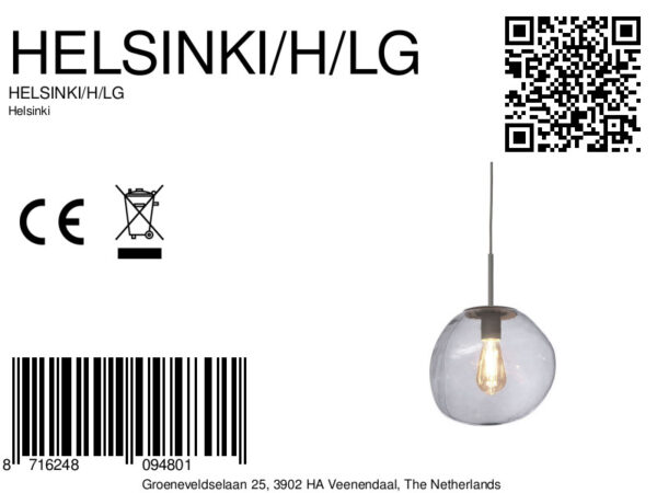Moderne hanglamp grijs metaal-glas It's About RoMi Helsinki - Image 11