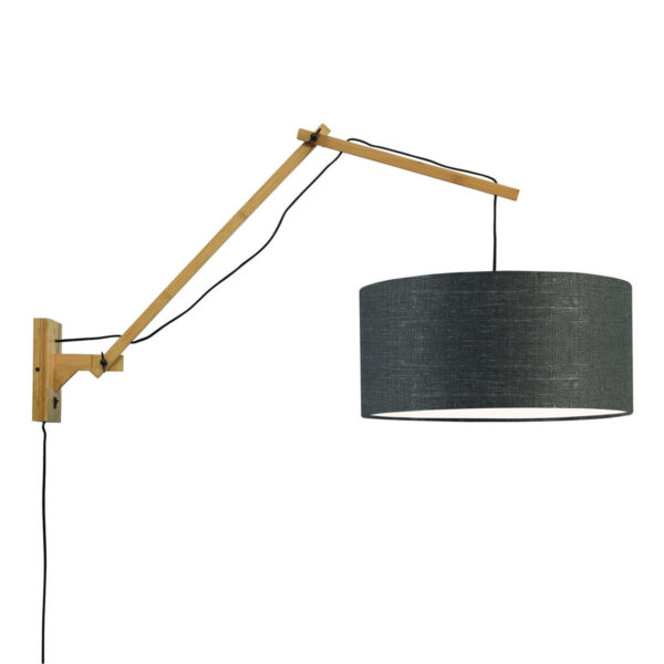 Donkergrijze wandlamp dubbelgewricht breed GOOD&MOJO Andes