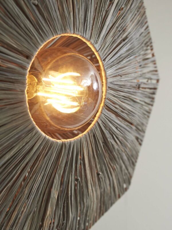 Grijze raffia plafondlamp achthoek GOOD&MOJO Panama - Image 4