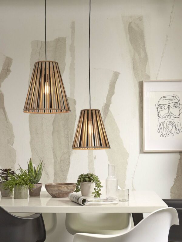 Conische bamboe hanglamp naturel/zwart L GOOD&MOJO Merapi - Image 7