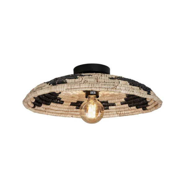 Koepelvormige zeegras plafondlamp naturel/zwart GOOD&MOJO Andros