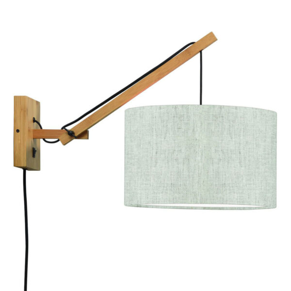 Witgrijze wandlamp enkelgewricht naturel GOOD&MOJO Andes