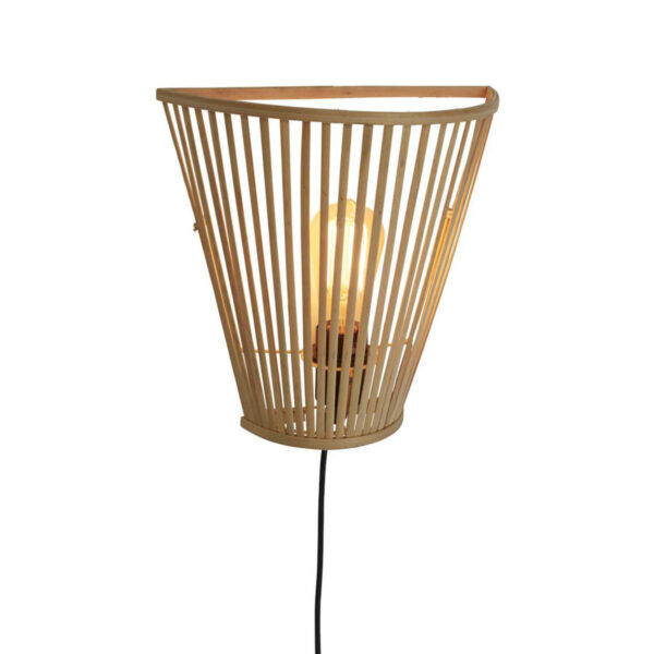 Wandlamp halfopen naturel bamboe GOOD&MOJO Merapi