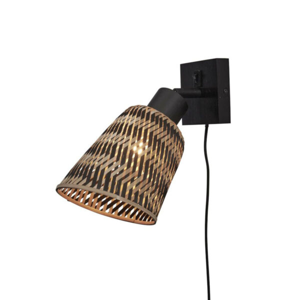 Bamboe bohemian wandlamp naturel zwart GOOD&MOJO Java