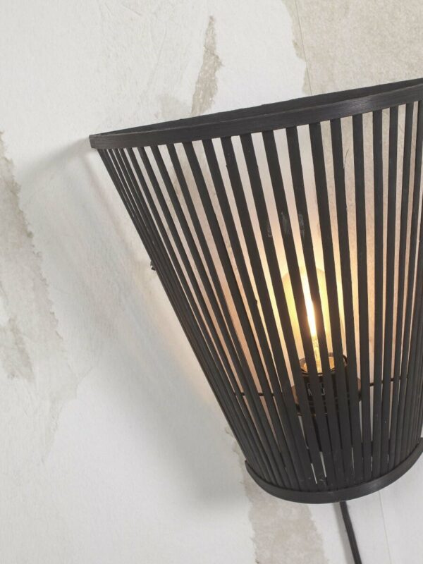 Halfopen bamboe wandlamp zwart GOOD&MOJO Merapi - Image 7